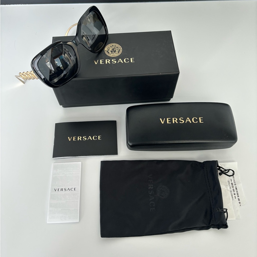 SOLD  NWT Versace Women’s 53mm Iconic Square Medusa Head Sunglasses VE4375